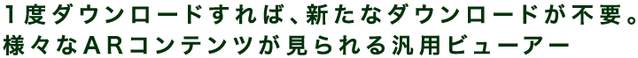 1度ダウンロードすれば、新たなダウンロードが不要。様々なARコンテンツが見られる汎用ビューアー